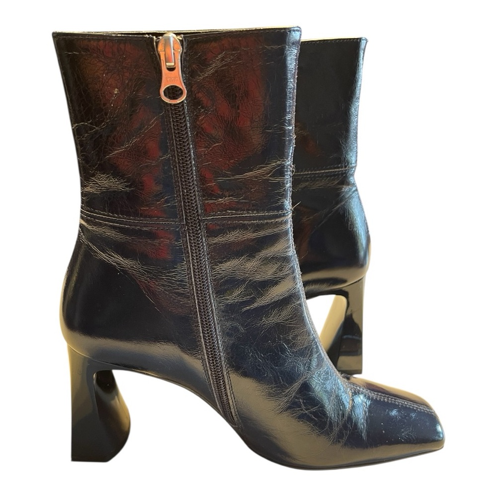 L’Intervalle | NAVY Patent leather ankle boots - Picture 7 of 11